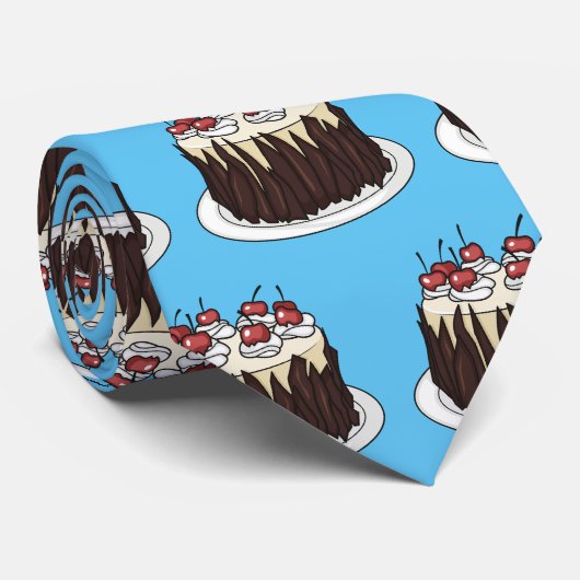 Zwarte boscake cartoon illustratie stropdas (Opgerold)