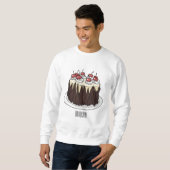 Zwarte boscake cartoon illustratie trui (Voorkant volledig)
