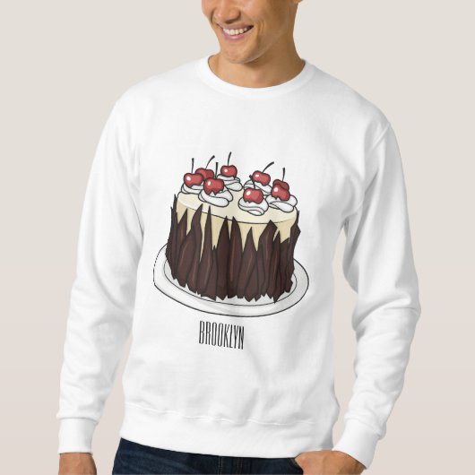 Zwarte boscake cartoon illustratie trui (Voorkant)
