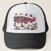Zwarte boscake in detail met witte achtergrond trucker pet (Voorkant)