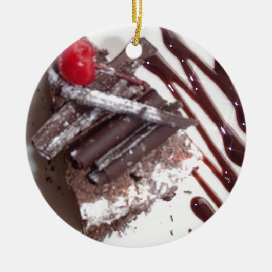 Zwarte boscake keramisch ornament (Voorkant)
