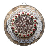 Zwarte boscake op bijthout dartbord (Voorkant)