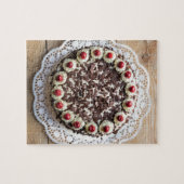 Zwarte boscake op bijthout legpuzzel (Horizontaal)