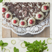 Zwarte boscake op bijthout theedoek (Gevouwen)