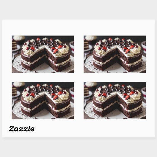 Zwarte boskaap rechthoekige sticker (Vel)