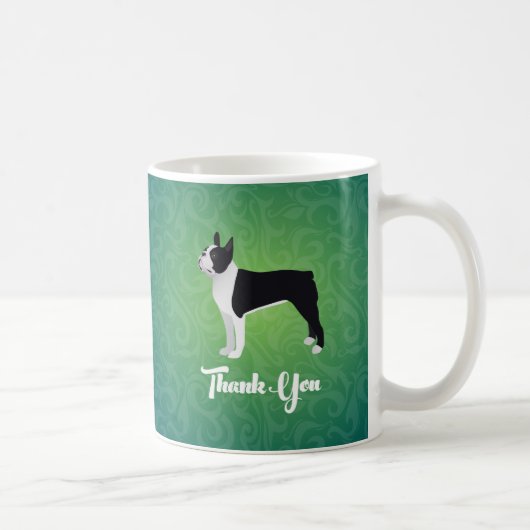 Zwarte Boston Terrier Bedankt voor het design van  Koffiemok (Rechts)