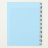 Zwarte Boston Terrier Cartoonhond op Blauwe Achter Planner (Achterkant)