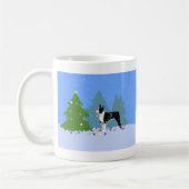 Zwarte Boston Terrier in kerstbos Koffiemok (Links)