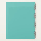 Zwarte Botanische Bloemen op Blauwe Planner (Achterkant)