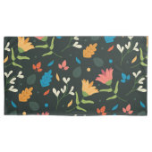 Zwarte botanische bloemenprint kussensloop (Voorkant)