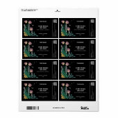 Zwarte Botanische Dropper Flesetiketten Etiket (Full Sheet)