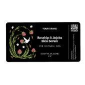 Zwarte Botanische Dropper Flesetiketten Etiket (Voorkant)