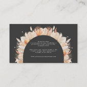 zwarte botanische elegant pampas bruiloft informatiekaartje (Achterkant)