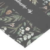 Zwarte botanische elegante moderne cadeaudecor medium tafelloper (Hoek)