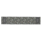 Zwarte botanische elegante moderne cadeaudecor medium tafelloper (Horizontaal)
