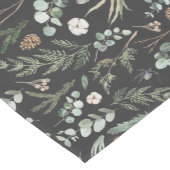 Zwarte botanische elegante moderne cadeaudecor medium tafelloper (Hoek)