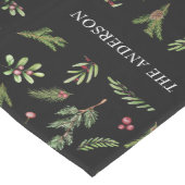 Zwarte botanische elegante moderne cadeaudecor medium tafelloper (Hoek)