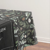 Zwarte botanische elegante moderne cadeaudecor tafelkleed (Voorbeeld)