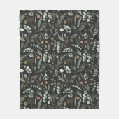 Zwarte botanische elegante moderne familie gift fleece deken (Voorkant)