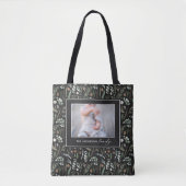 Zwarte botanische elegante moderne familiefoto tote bag (Voorkant)