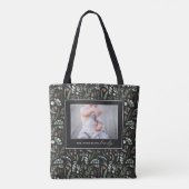 Zwarte botanische elegante moderne familiefoto tote bag (Achterkant)