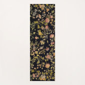 Zwarte botanische Floral Yogamat (Voorkant)