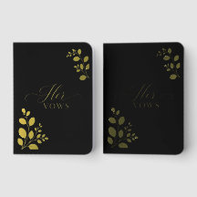 Zwarte Botanische Folie Huwelijksbelofte Boek Set