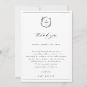 Zwarte Botanische kuif Bruiloft Receptie Tafel Bedankkaart (Voorkant)