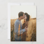 Zwarte botanische rustige fotobruiloft met behoud  save the date (Achterkant)