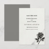 Zwarte Botanische Trouw Save The Date (Voorkant / Achterkant)