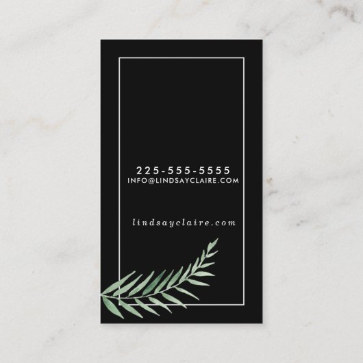 Zwarte botanische Visitekaartjes (Achterkant)