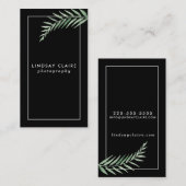 Zwarte botanische Visitekaartjes (Voorkant / Achterkant)
