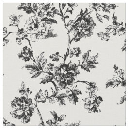 Zwarte botanische wijnrank toile stof