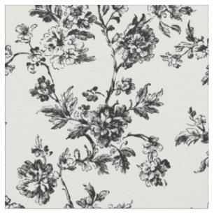 Zwarte botanische wijnrank toile stof