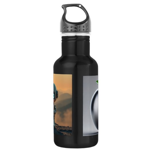 Zwarte botol waterfles  (Achterkant)