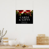 Zwarte Bourgogne Bloem Boho Kaarten en Cadeaus Poster (Keuken)