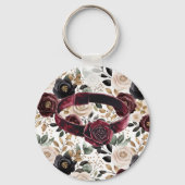 Zwarte Bourgogne Rode Veren Masker Sleutelhanger (Achterkant)