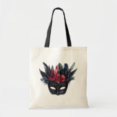 Zwarte Bourgogne Rode Veren Masker Tote Bag (Voorkant)