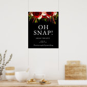 Zwarte Bourgondië Bloem Boho Oh Snap Bord Poster (Keuken)