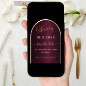 Zwarte Bourgondische gouden boog 90e verjaardag Save The Date