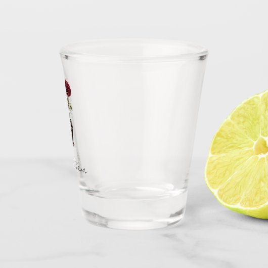 Zwarte Bourgondische rode bloemenvaas Shot Glas (Rechts)