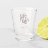 Zwarte Bourgondische rode hoge hakken Shot Glas (Achterkant)