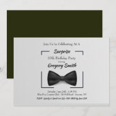 Zwarte Bow Stropdas Birthday Uitnodiging (Voorkant / Achterkant)