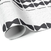 Zwarte Bow-Stropdassen op wit met verwisselbare be Cadeaupapier (Rol Hoek)