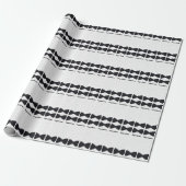 Zwarte Bow-Stropdassen op wit met verwisselbare be Cadeaupapier (Uitgerold)