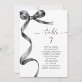 Zwarte Bow Tafel Nummer Zitting Grafiek Kaart (Voorkant)