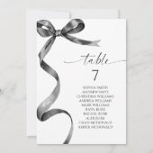 Zwarte Bow Tafel Nummer Zitting Grafiek Kaart (Achterkant)