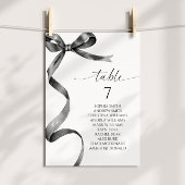 Zwarte Bow Tafel Nummer Zitting Grafiek Kaart