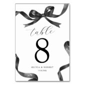 Zwarte Bow Trouwstoel Kaart (Achterkant)