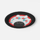 Zwarte Bowling Pin Paper Borden Papieren Bordje (Gekanteld)